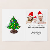 Holly すてき Crismasタイポグラフィ金ゴールドイメージ、ZSG 箔カード (内部)