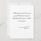 Holly and Bows with Photo & Christmas message シーズンカード (裏面)