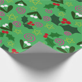 Holly and Mistletoe Holiday Wrapping Paper ラッピングペーパー (角)