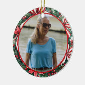 Holly and Peppermint Wreath ANY Photo セラミックオーナメント (左)