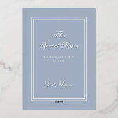 Holly and the Ivy Minimalist Blue Christmas Card 箔招待状 (裏面)