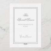 Holly and the Ivy White & Silver Christmas Card 箔招待状 (裏面)