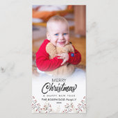 Holly Berlies Merry Christmas New Year Photo シーズンカード (正面)