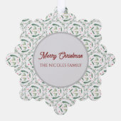 Holly Berries and branches Paper Ornament Card オーナメントカード (裏面)