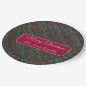 Holly Berries Christmas ペーパープレート (アングル)