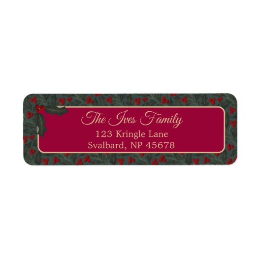 Holly Berries Christmas ラベル (正面)