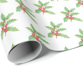 Holly berries Christmas wrapping paper ラッピングペーパー (ロールコーナー)