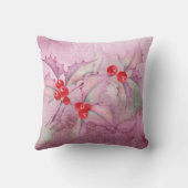 Holly Berries on Purple クッション (裏面)