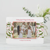 Holly Berries Photo Holiday Greeting Card シーズンカード (スタンド正面)