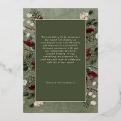 Holly Berries Wine Married Bright Christmas Photo 箔シーズンカード (裏面)