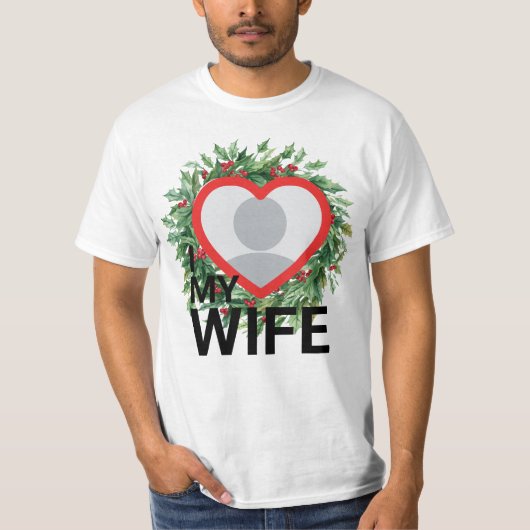 Holly Berry クリスマス 愛してる妻 メンズTシャツ Tシャツ (正面)