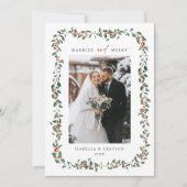 Holly Berry フレーム Married & Merry 写真 シーズンカード (正面)