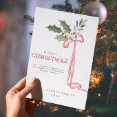  Holly Berry Bow Merry Christmas  シーズンカード