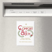 Holly Berry Cardinals Personalized Merry Christmas マグネット (インサイチュ (食洗機))