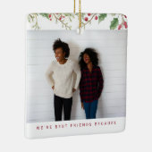 Holly Berry Christmas Holiday Best Friend 2 Photos セラミックオーナメント (右)