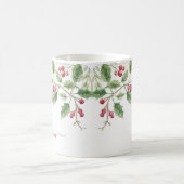 Holly Berry Christmas Holiday | Custom Script Name コーヒーマグカップ (中央)