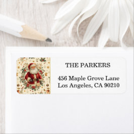 Holly Berry Christmas Holiday Return Address Label ラベル