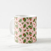 Holly Berry Christmas Mug コーヒーマグカップ (正面左)