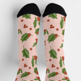 Holly Berry Christmas Socks ソックス