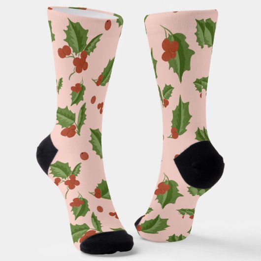 Holly Berry Christmas Socks ソックス (傾斜あり)