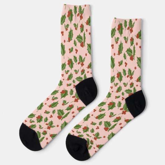 Holly Berry Christmas Socks ソックス (左)