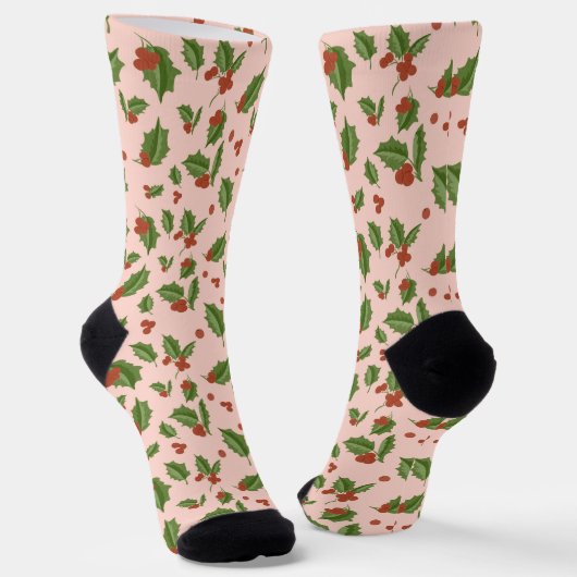 Holly Berry Christmas Socks ソックス (傾斜あり)