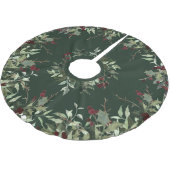 Holly Berry Christmas Whimsy Tree Skirt ブラッシュドポリエステルツリースカート (アングル)