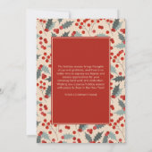 Holly Berry Corporate Business Logo Christmas 招待状 (裏面)