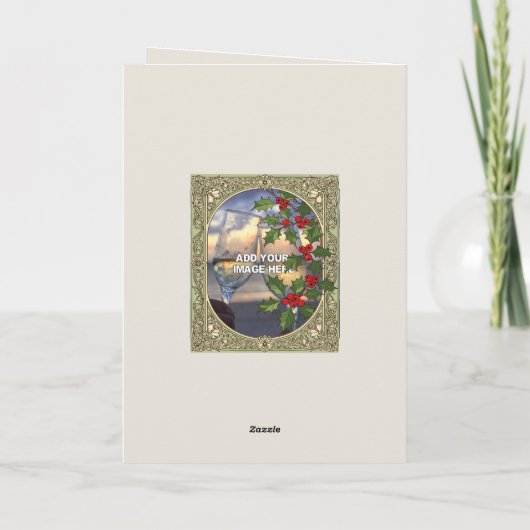  Holly Berry Decorative Christmas Border カード (裏面)