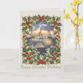  Holly Berry Decorative Christmas Border カード (黄色い花)