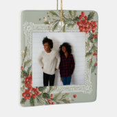 Holly Berry Mistletoe Christmas Best Friend セラミックオーナメント (右)