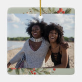 Holly Berry Mistletoe Christmas Best Friend セラミックオーナメント (裏面)