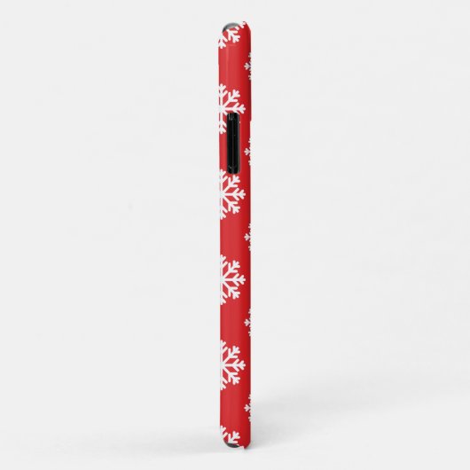 Holly Berry on Red White Snowflakes Pattern Case-Mate iPhoneケース (裏面/右)