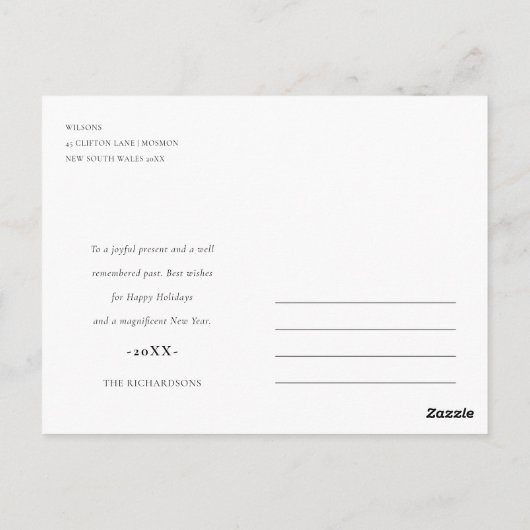 Holly Berry Pine非常に陽気なクリスマス2写真 ポストカード (裏面)