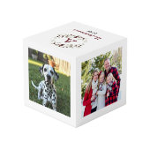 Holly Berry Wreath 4 Photo Monogram Family Photo フォトキューブ (裏面アングル)