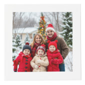 Holly Berry Wreath 4 Photo Monogram Family Photo フォトキューブ (正面)