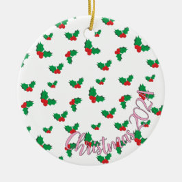 Holly Christmas 2024 tree ornament PINK セラミックオーナメント