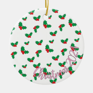 Holly Christmas 2024 tree ornament PINK セラミックオーナメント
