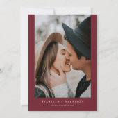 HOLLY Christmas Burgundyフローラ結婚写真 招待状 (裏面)