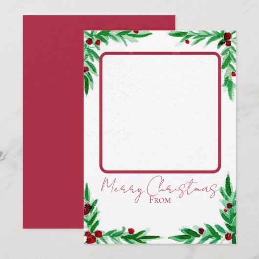 Holly Christmas Card シーズンカード (正面/裏面)