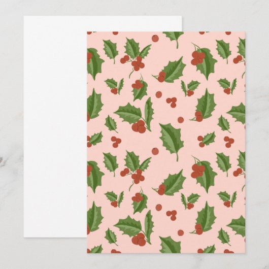 Holly Christmas Party Invitation 招待状 (正面/裏面)