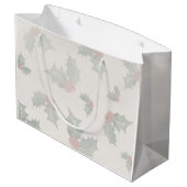 Holly Christmas Vintage Birthday ラージペーパーバッグ (裏面アングル)