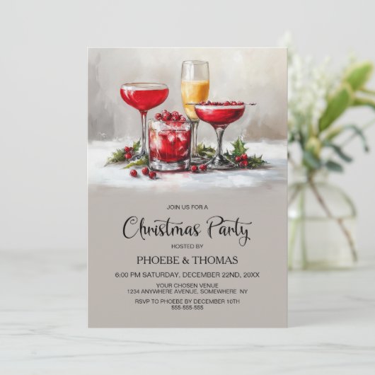 Holly Cocktails Christmas Party 招待状 (スタンド正面)