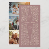 Holly Cross mauve ivory blessed christmas (正面/裏面)