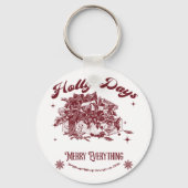 Holly Days Vintage Christmas キーホルダー (裏面)