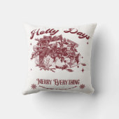 Holly Days Vintage Christmas クッション (裏面)