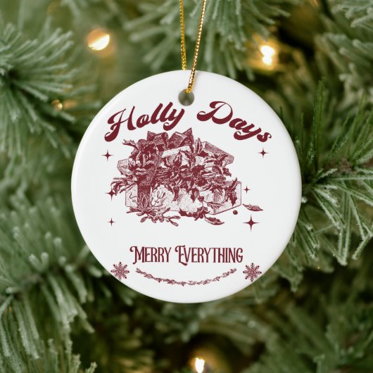 Holly Days Vintage Christmas セラミックオーナメント (ツリー)