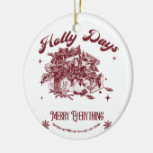 Holly Days Vintage Christmas セラミックオーナメント (左)