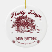 Holly Days Vintage Christmas セラミックオーナメント (裏面)
