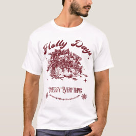Holly Days Vintage Christmas Tシャツ